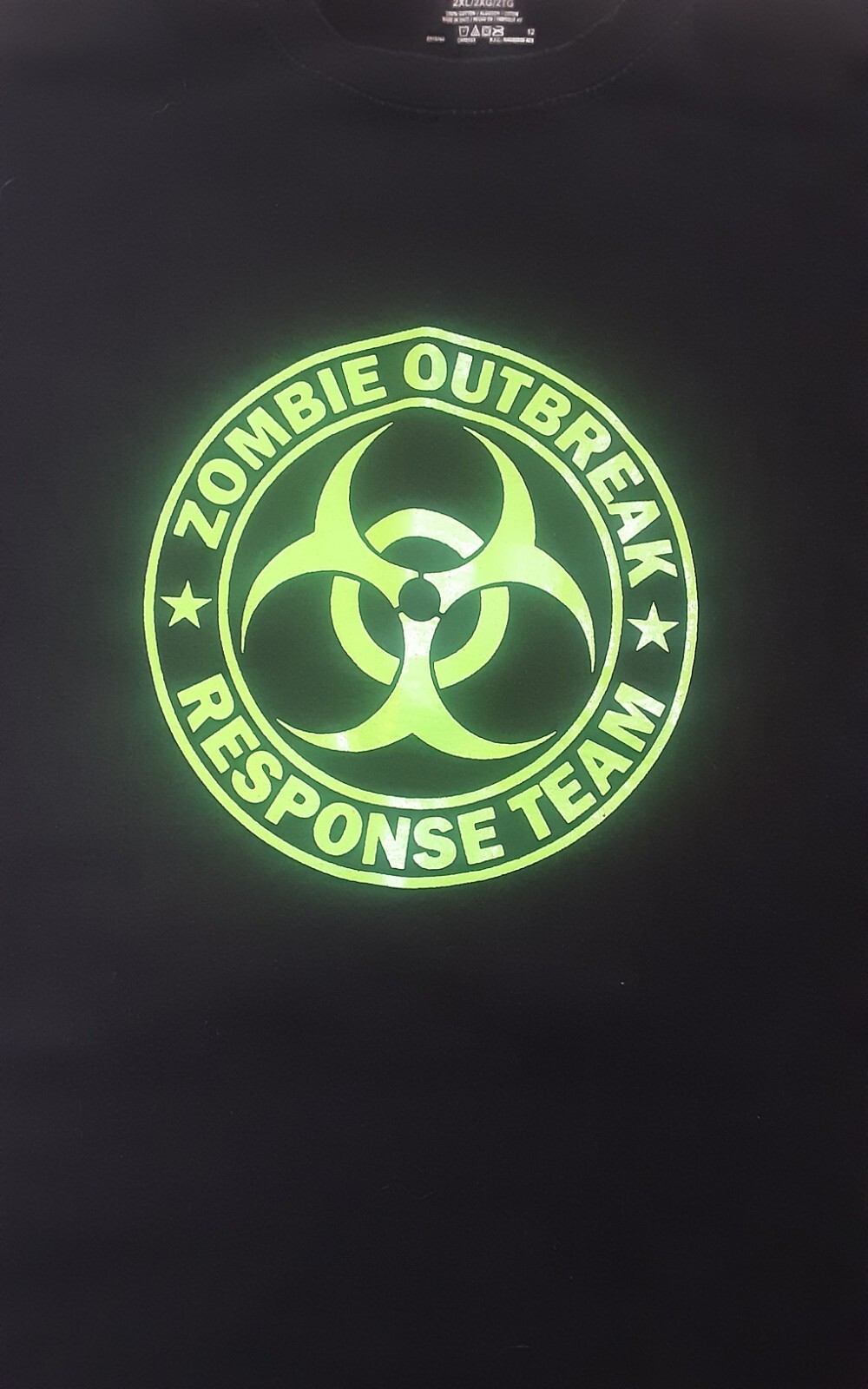 Hanes Green Zombie Outbreak Response Team black T-Shirt 2XL ss