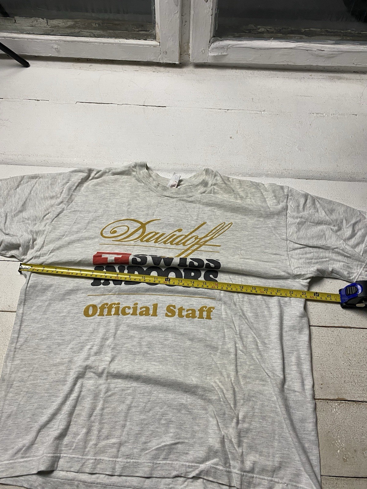 2001 Davidoff Swiss Indoors Hanes Gray T Shirt Mens Xl Sz Unique