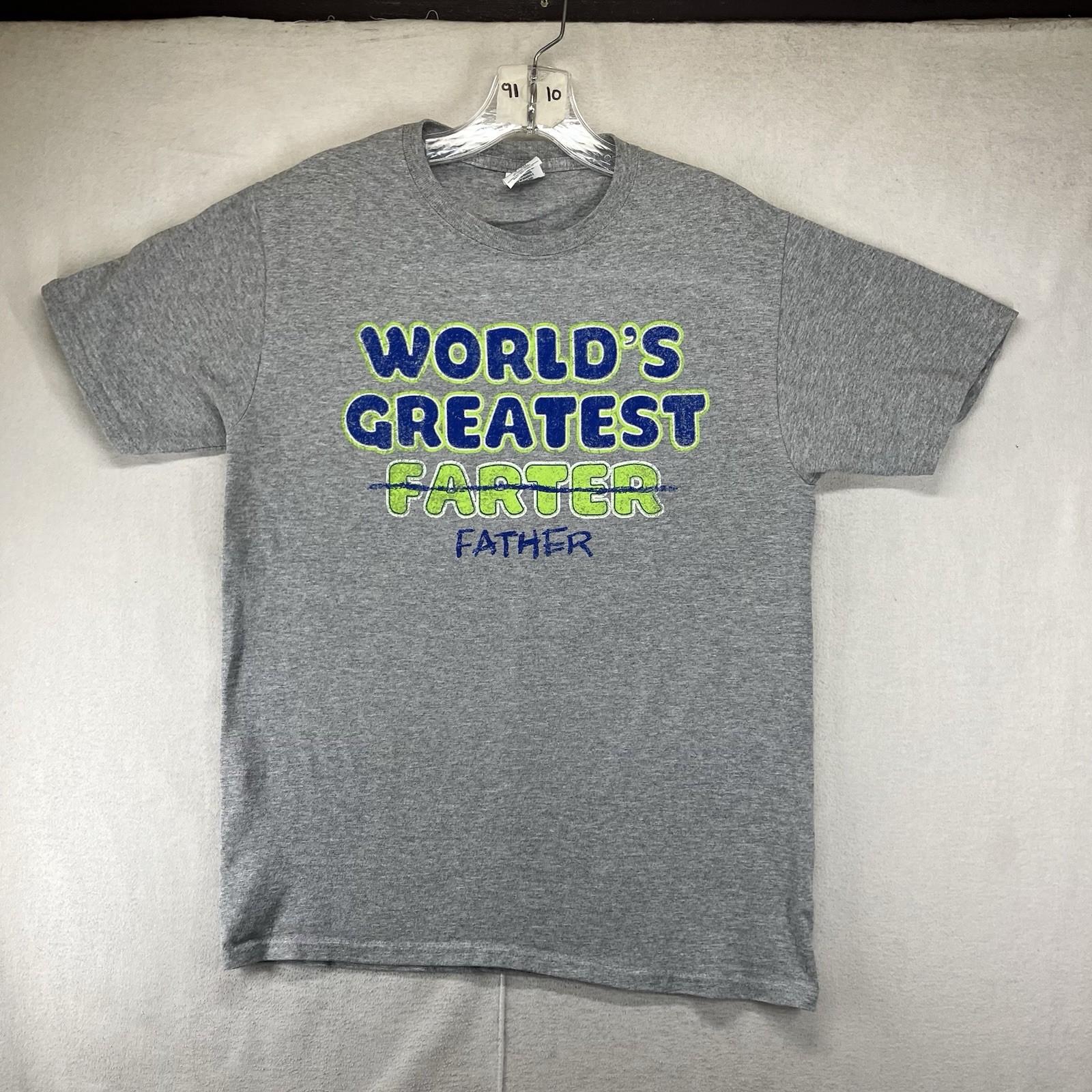 Mens Funny T-Shirt WORLD’S GREATEST FARTER (Father) Dad Gift Fathers Day Small