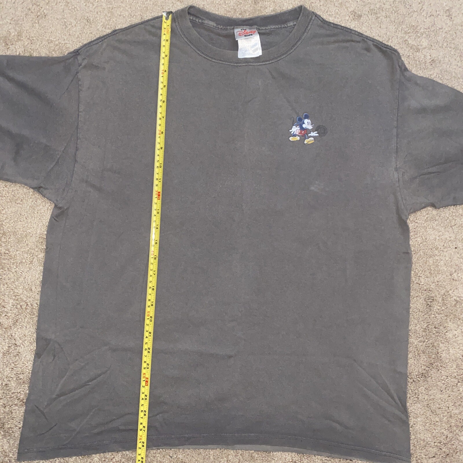 VINTAGE Disney Store Mickey Mouse Cartoon T-Shirt XL Gray Classic Movie TV
