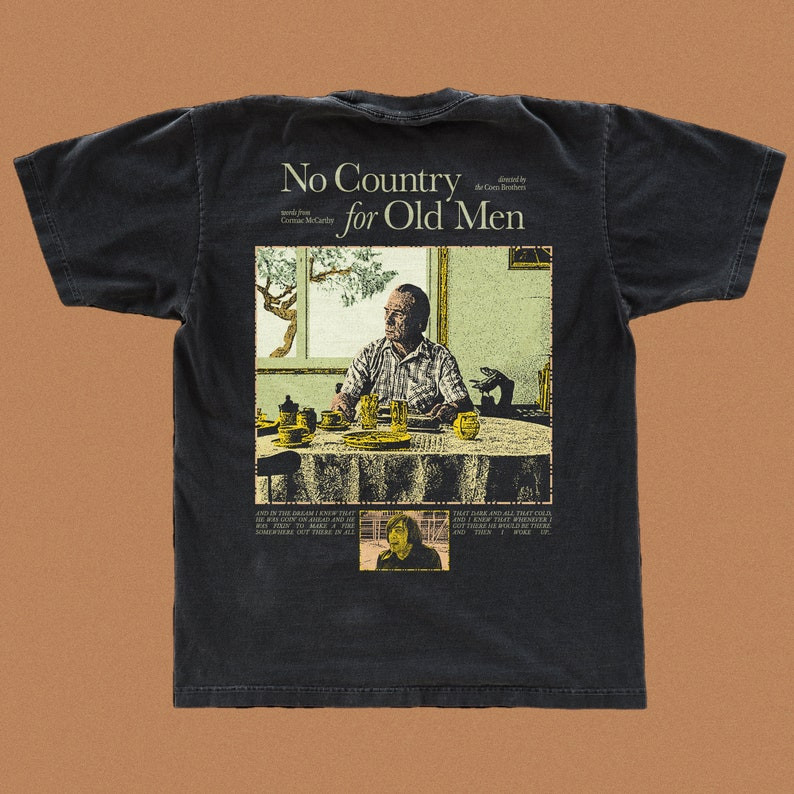 No Country for Old Men T-Shirt Coen Brothers Movie Tee Gildan 5000 Black