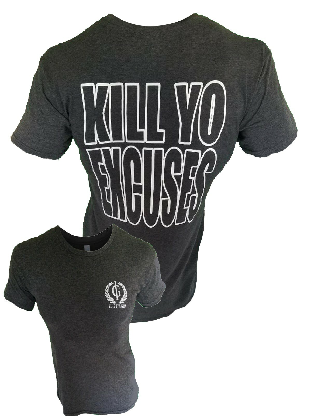 Iron Gods Kill Yo Excuses Long Body T-Shirt Workout Apparel Strong Gym Gear