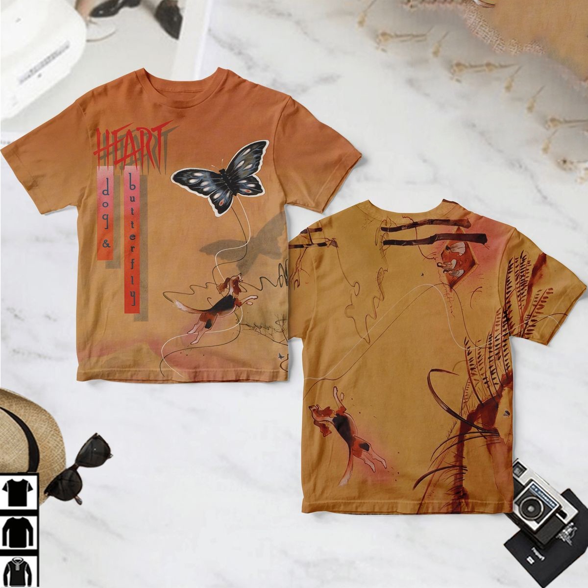 Heart Dog And Butterfly Album Cover Shirt 3D SG388