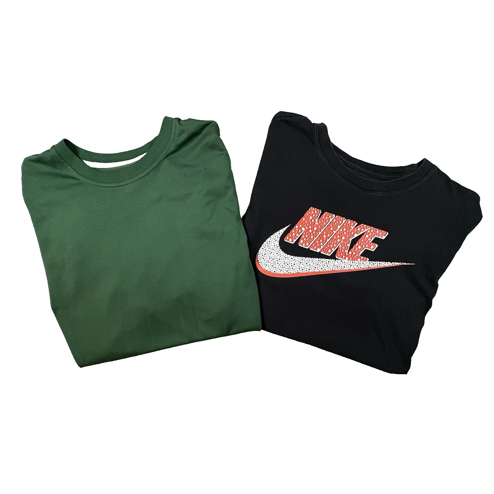 LOT OF 2 Men’s L Black & Green Nike T Shirts SEE DESCRIPTION