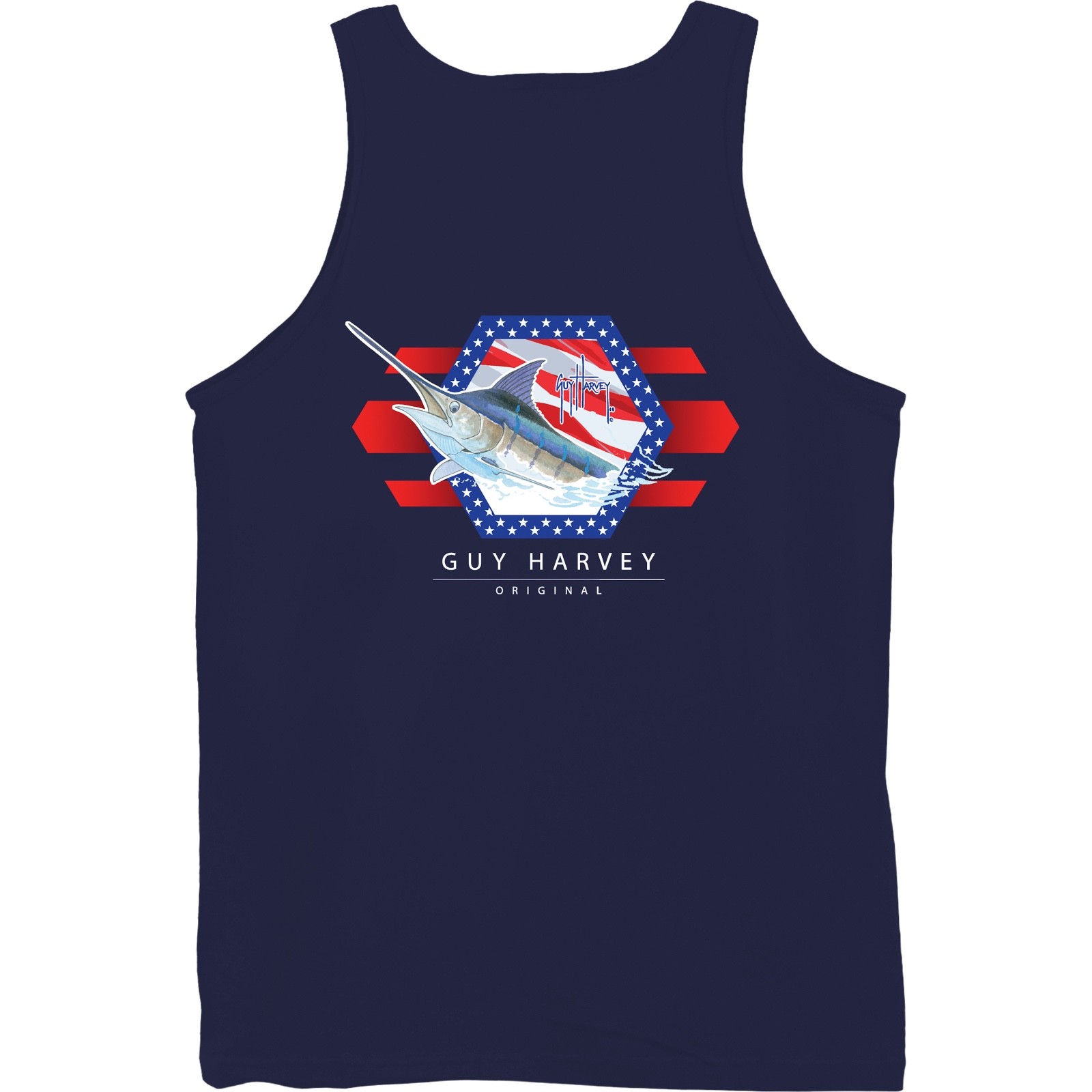 Guy Harvey Resolution Fishing Boat Beach Tank Top.. Pick Size.. Fast Ship..Navy
