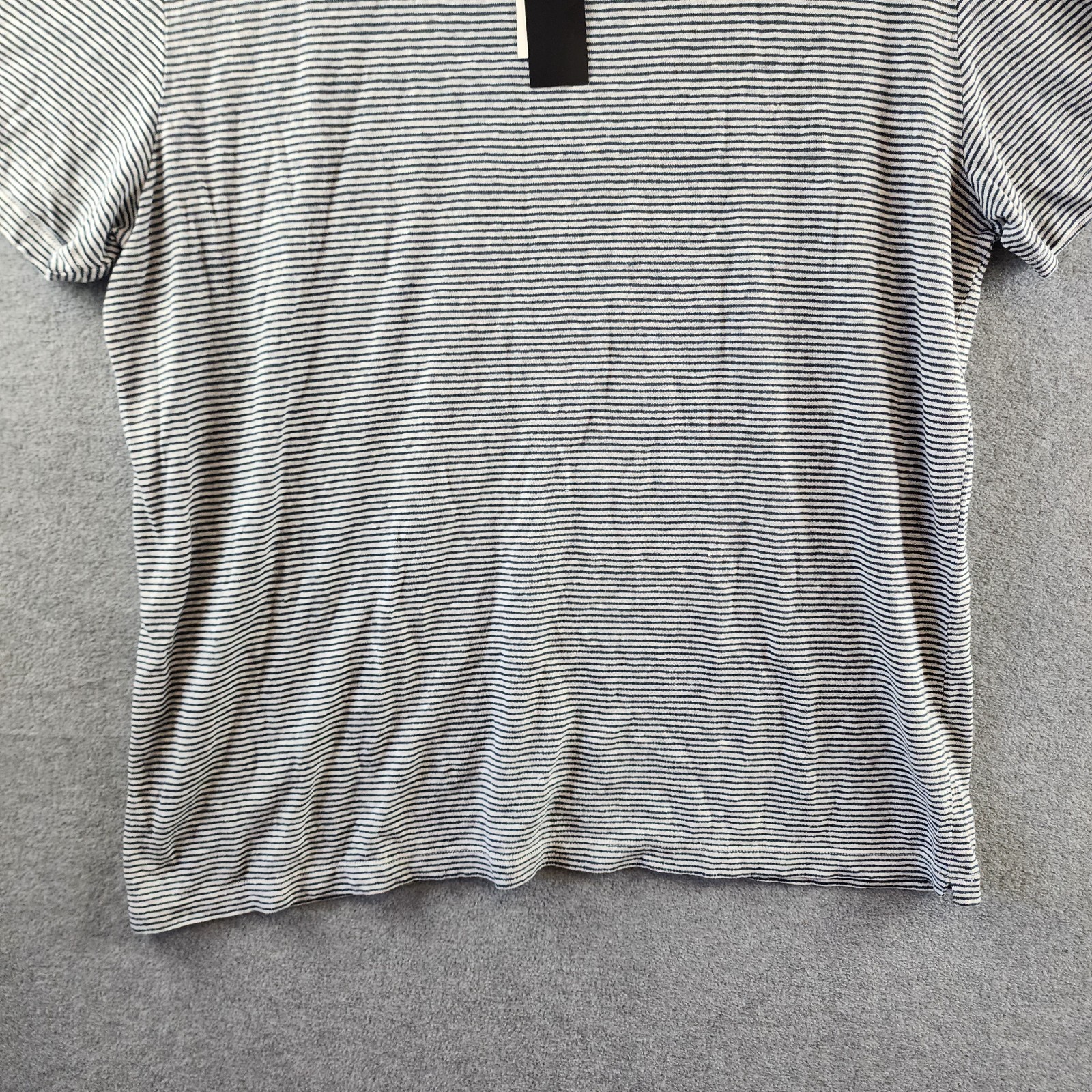 The Men’s Store at Bloomingdale’s Striped Linen Tee XL Dark Slate Pullover S/S