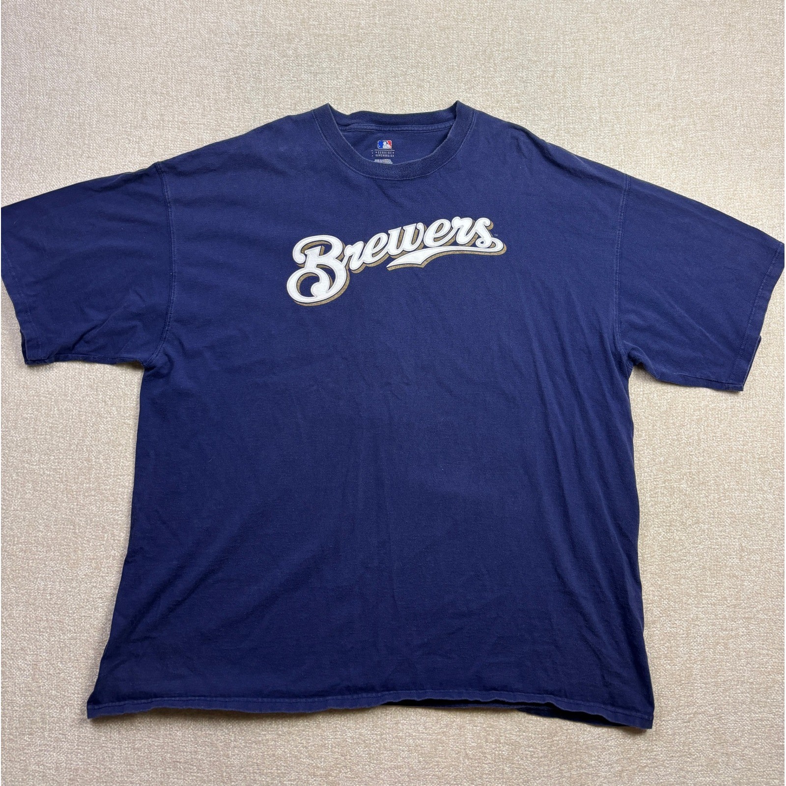 MLB Milwaukee Brewers Navy Blue Dad 1 Graphic Shirt Mens 3XL Genuine Merchandise