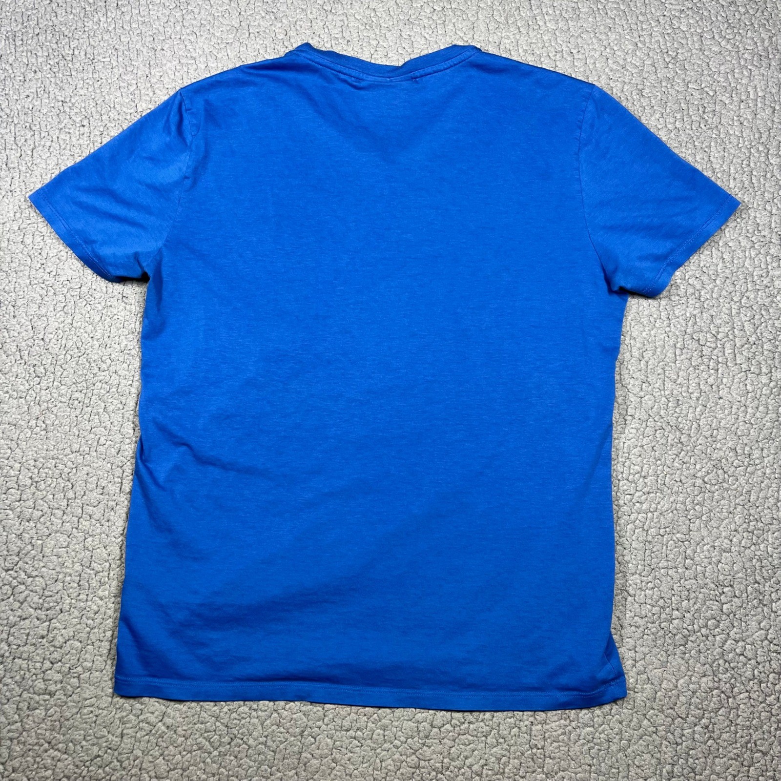Lacoste Mens Pima Cotton V-Neck T-Shirt Blue Regular Fit Logo FA10614 Size 4 M