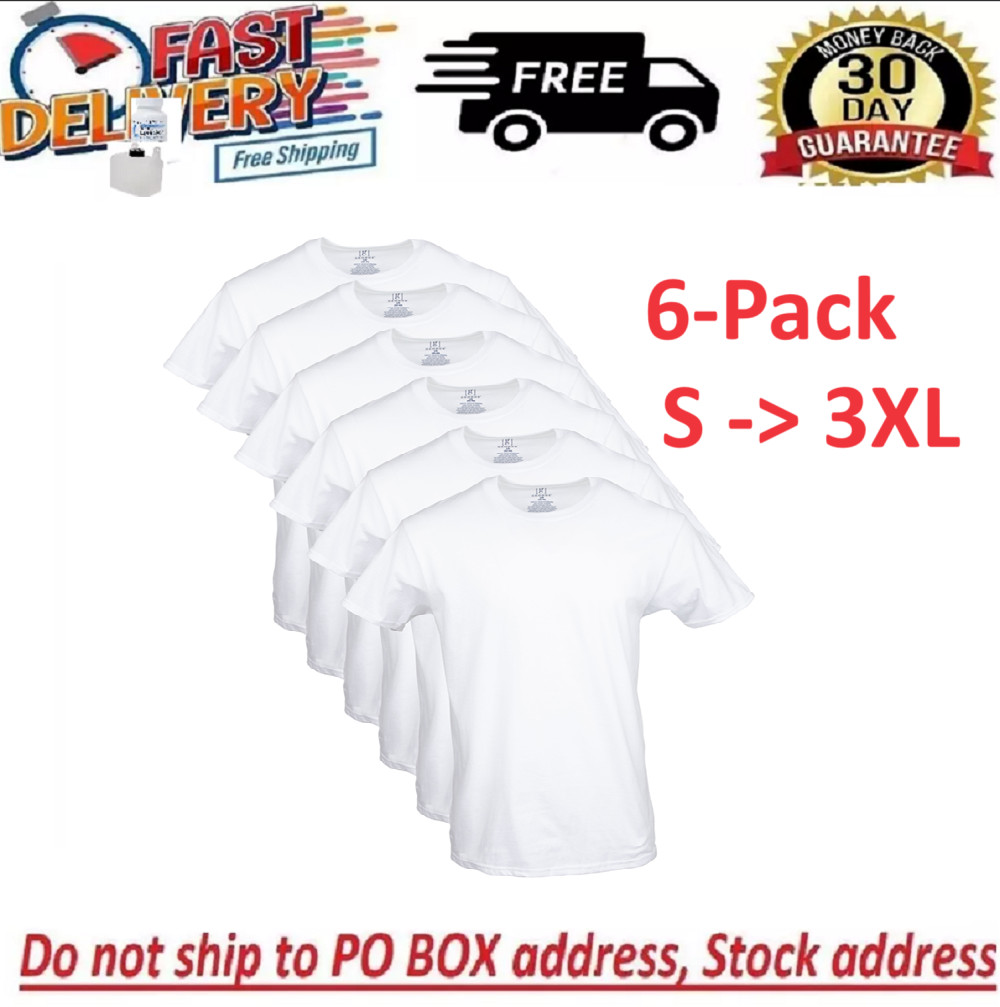 George Men’s ultra soft Crew T-shirts , 6-Pack Size FROM S To 3XL
