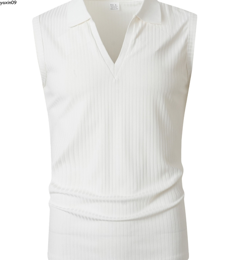 Summer Mens T-shirts V-neck Sleeveless Tops Outdoor Casual Beach Shirts Fashion
