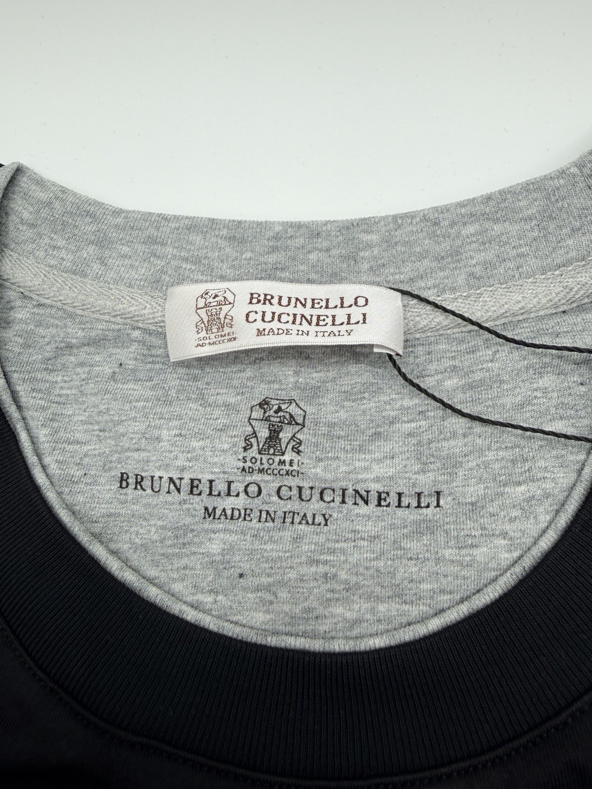 BRUNELLO CUCINELLI Black Embroidered Layered Short-Sleeve T-Shirt, Size XL