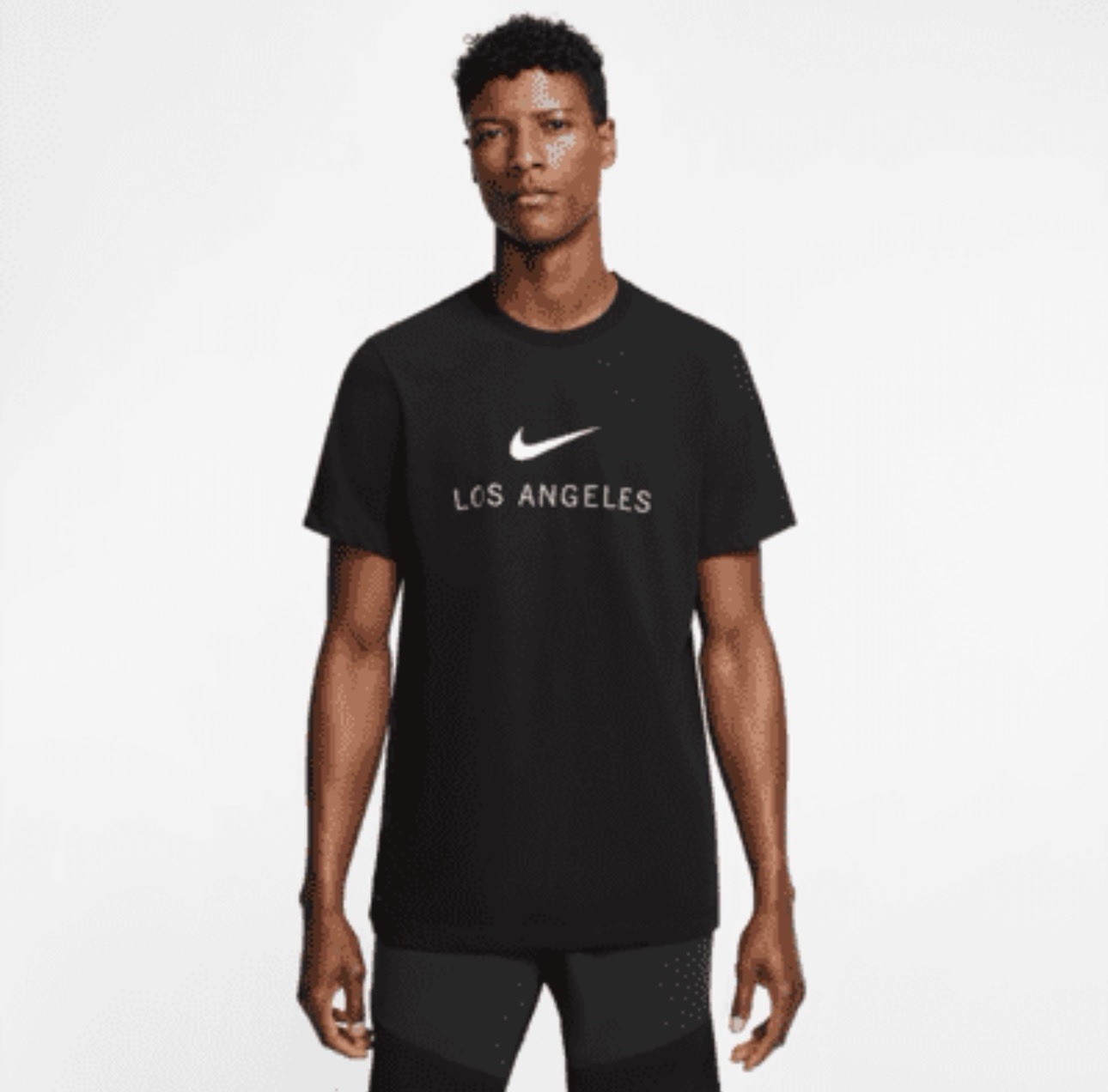 Nike Dri-Fit Los Angeles Swoosh Logo Graphic T-shirt Men Large Black