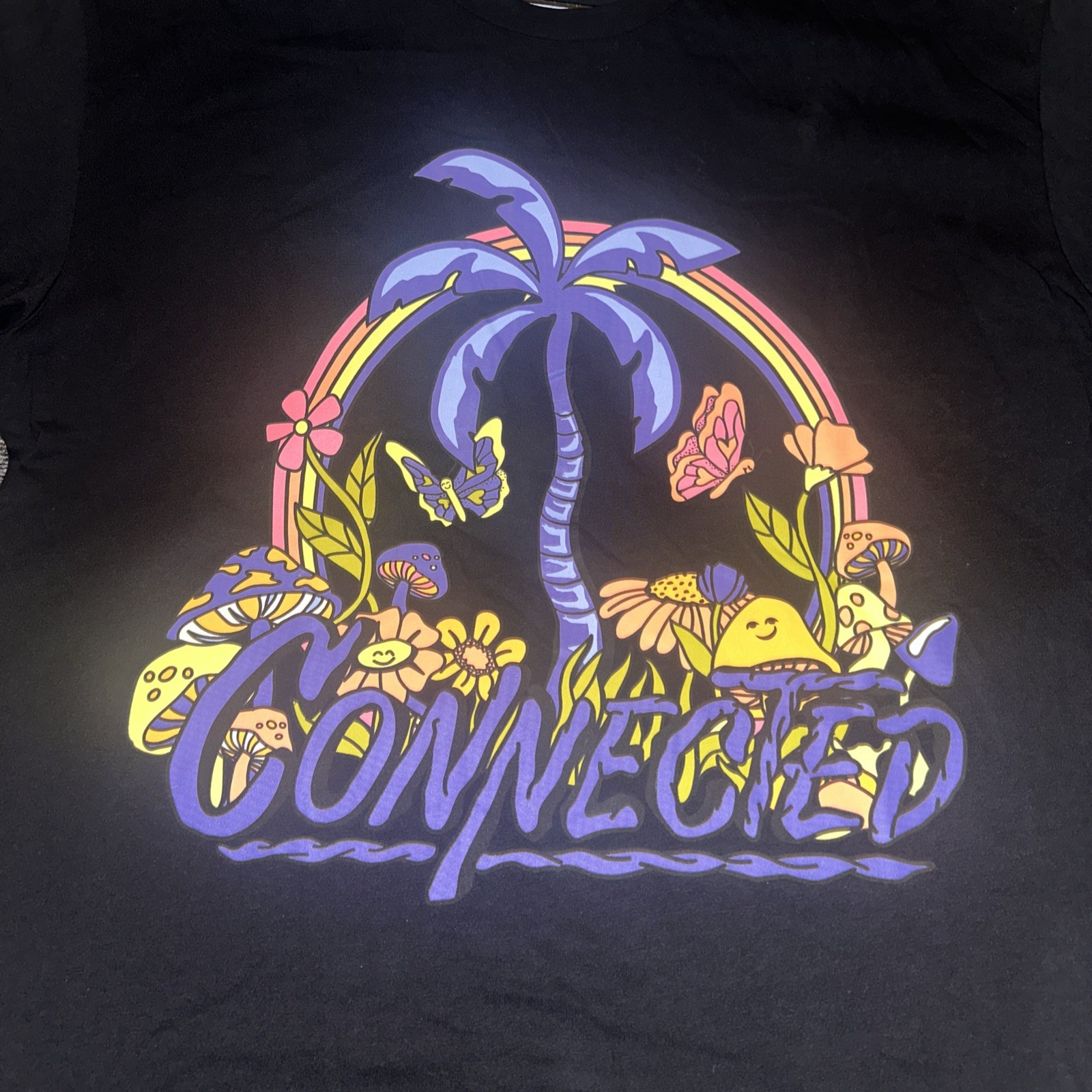 Connected Black Purple/Blue Palm Tree Design
