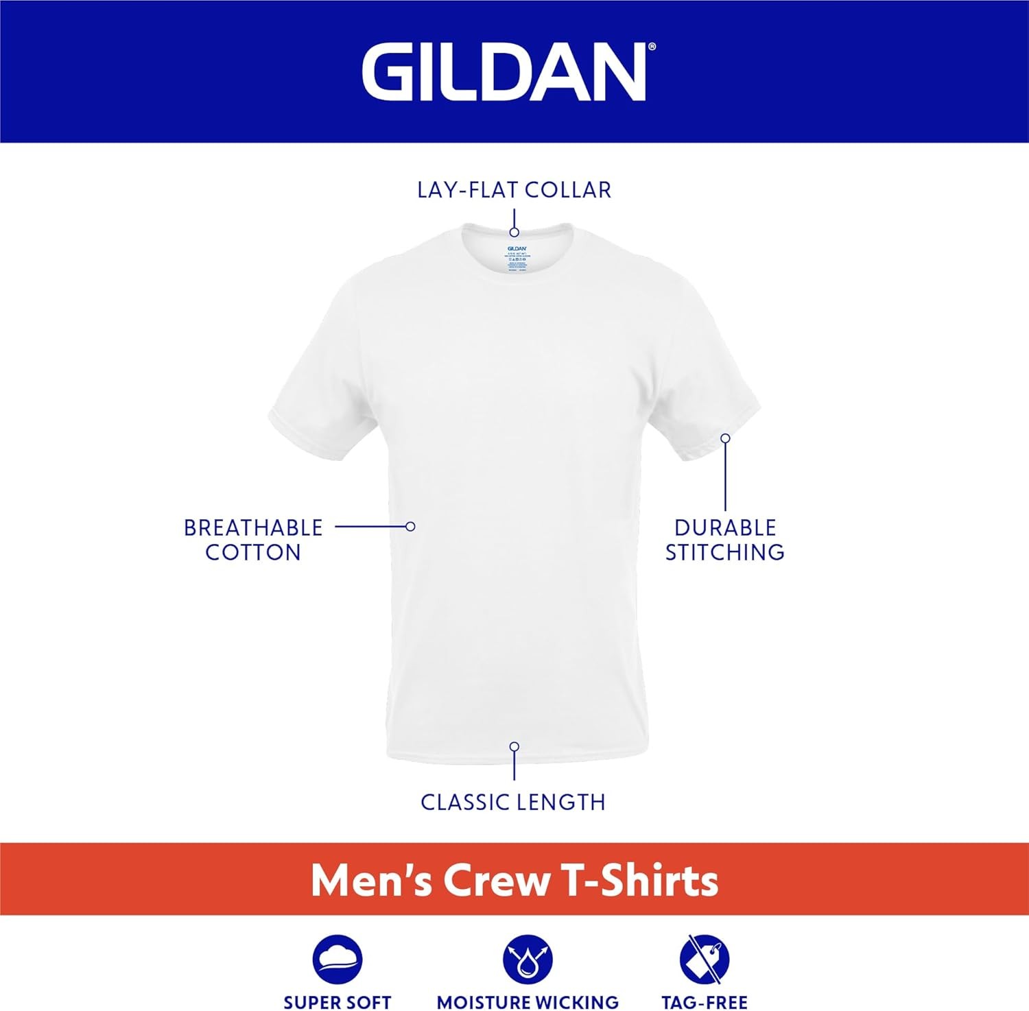 Gildan Men’s Crew T-Shirts, Multipack, Style G1100