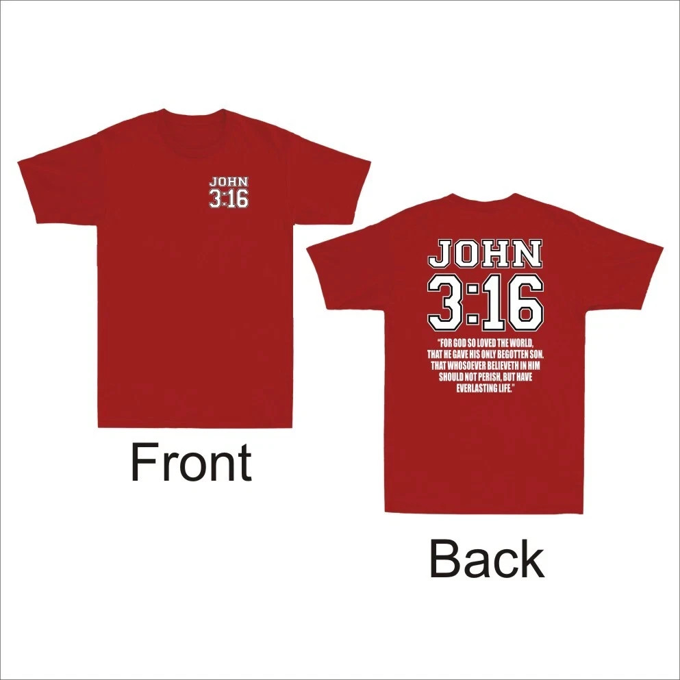 John 3:16 Christian Bible Jesus Christian Faith 2 Sided T-Shirt S30