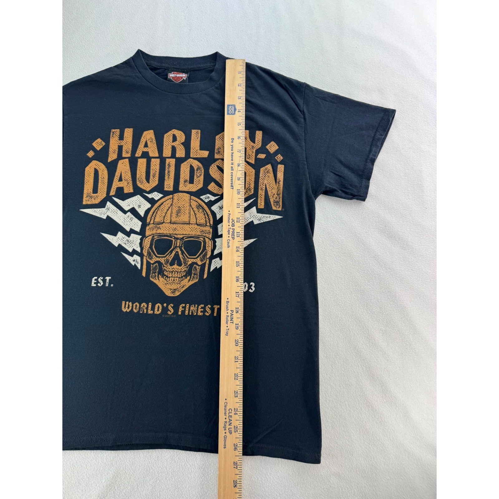 Harley Davidson Skull Graphic T Shirt Men Medium Black Worlds Finest Gainesville