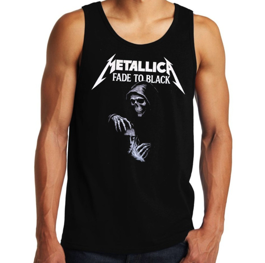 Metallica Fade to Black Heavy Metal Band Men’s Black Tank Tops