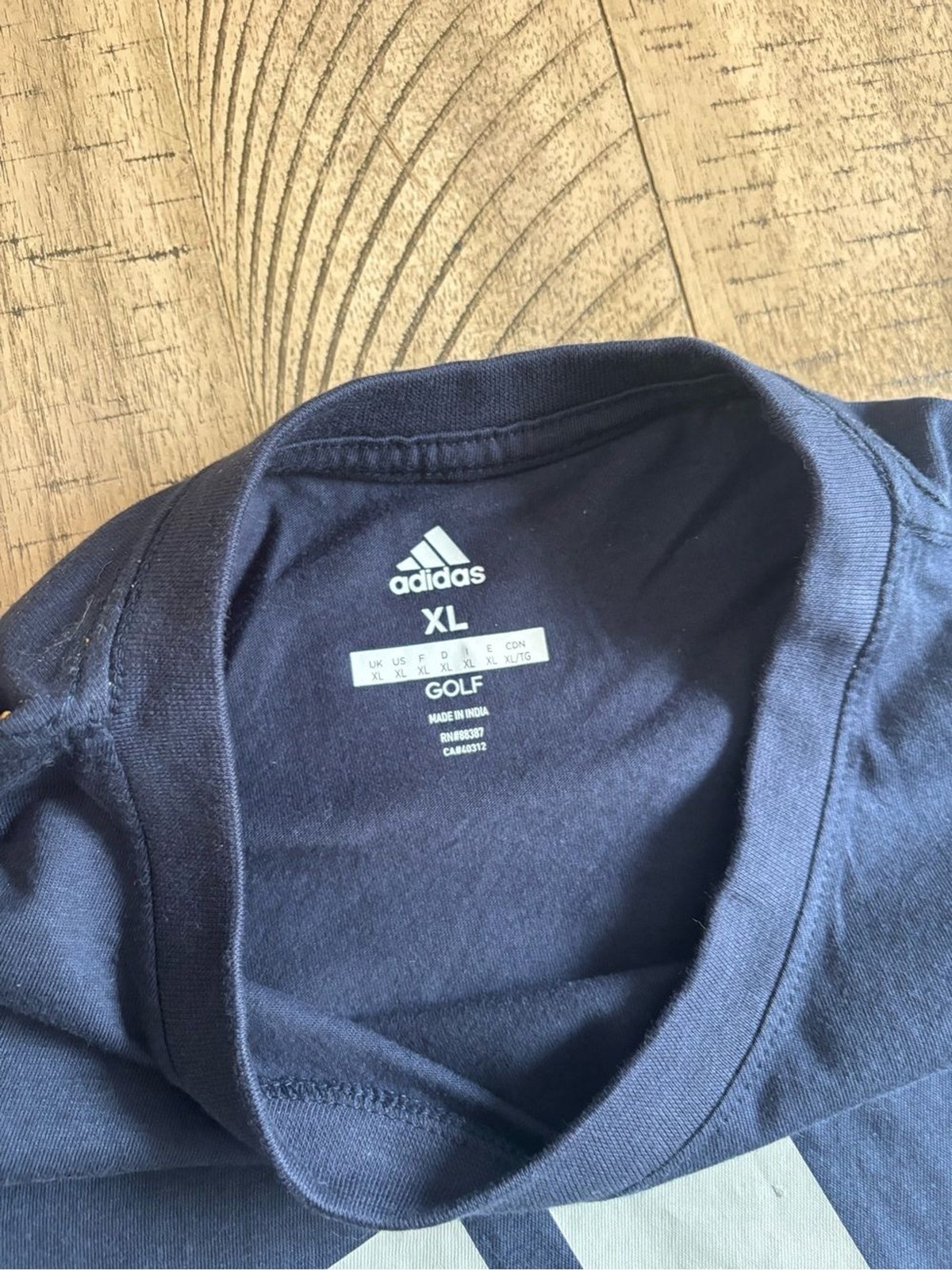adidas Navy Blue Logo Short Sleeve Tee – XL