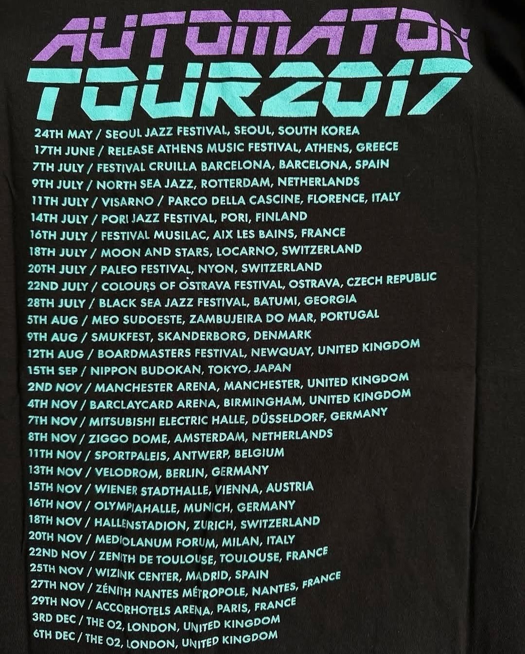 Jamiroquai 2017 Tour Shirt L