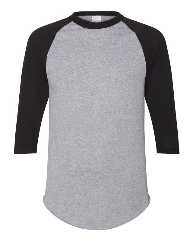 MEN’S BASEBALL JERSEY STYLE T-SHIRT, 3/4 SLEEVE, COLORBLOCK, CREW NECK, S-4XL
