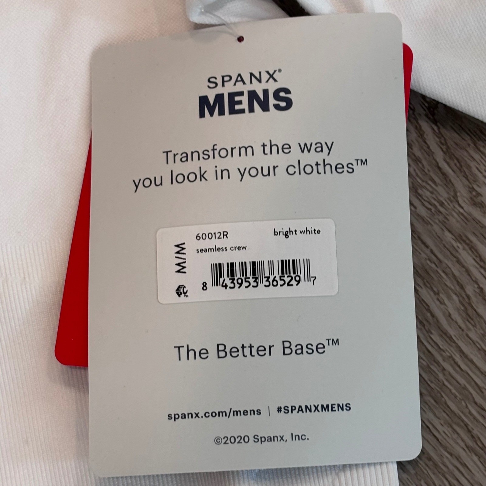 Spanx Seamless Crew Undershirt Mens Medium Bright White Ultra Sculpt 60012R New