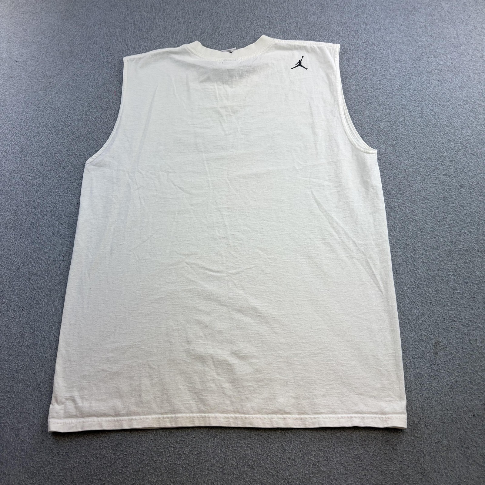 Jordan Shirt Mens Large White Sleeveless Sneaker Graphic Muscle Tee Adult
