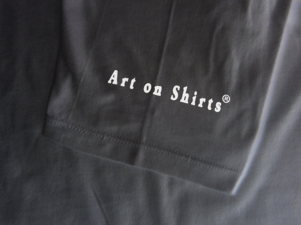 Original Men’s Art on Shirts – White Horse on White Background – Black – Size M
