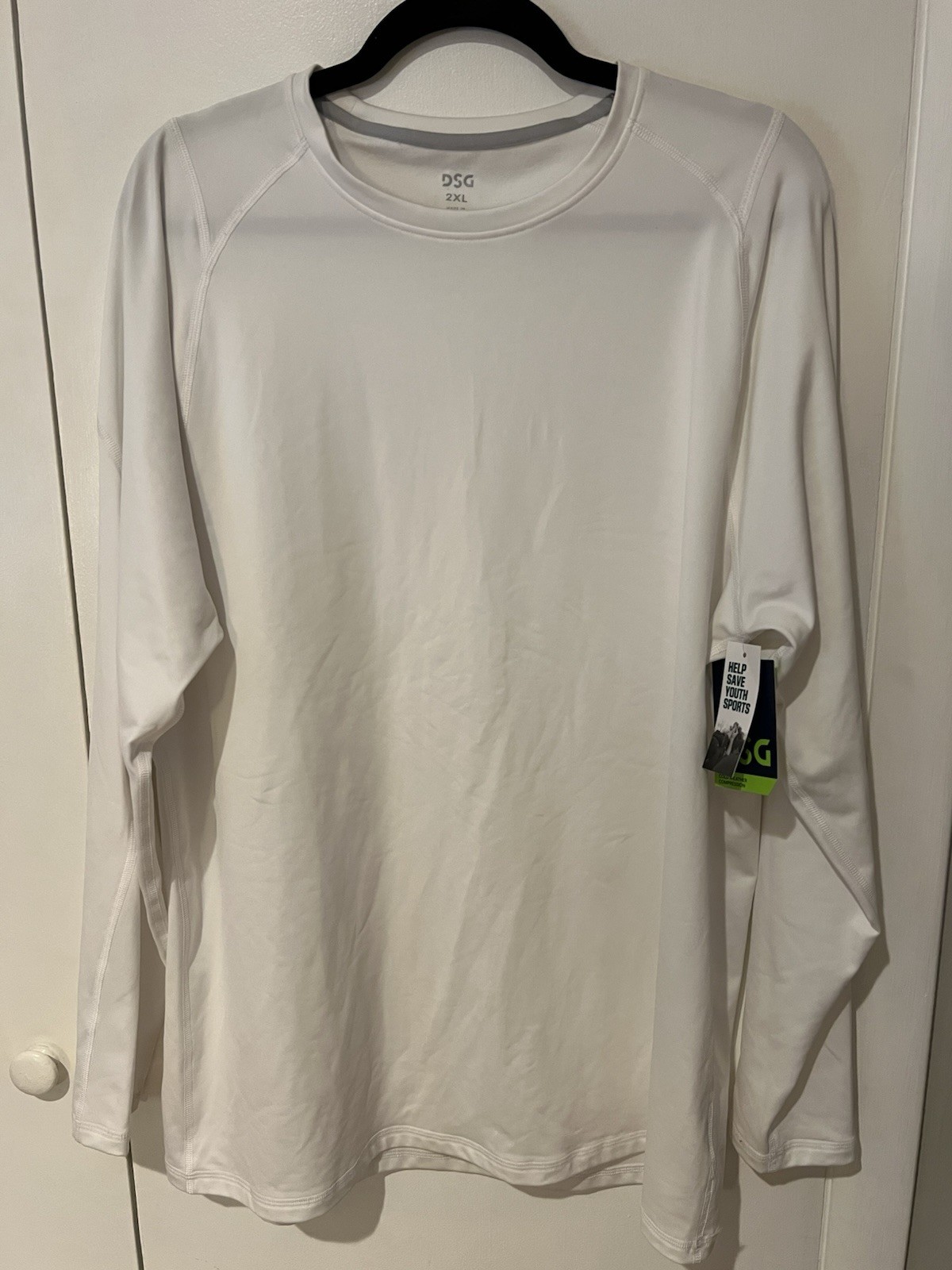 DSG Men’s Cold Weather Compression Crew Neck Top White Base Layer Size 2XL NEW