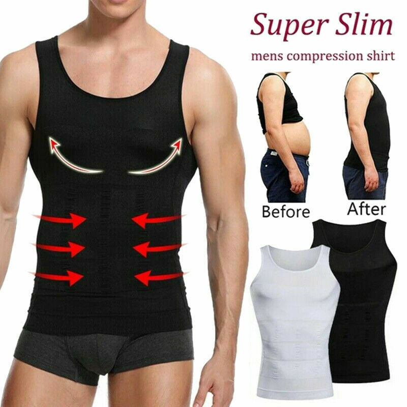 Men’s Compression Body Shaper Sports Vest Slimming Shirt Simple Classic Tank Tee