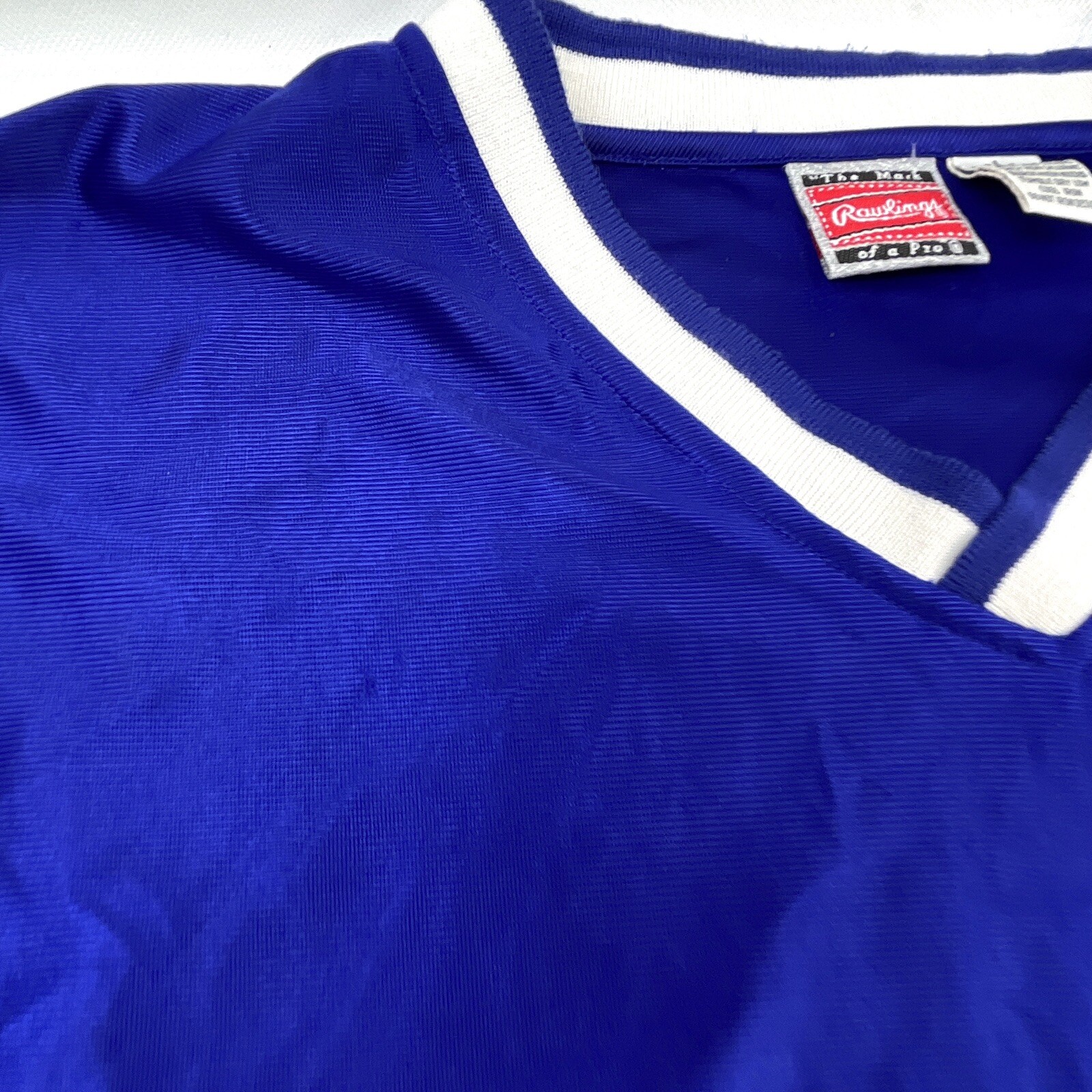 Rawlings Baseball Training Jersey T-Shirt White/Blue Sport Men’s Size L