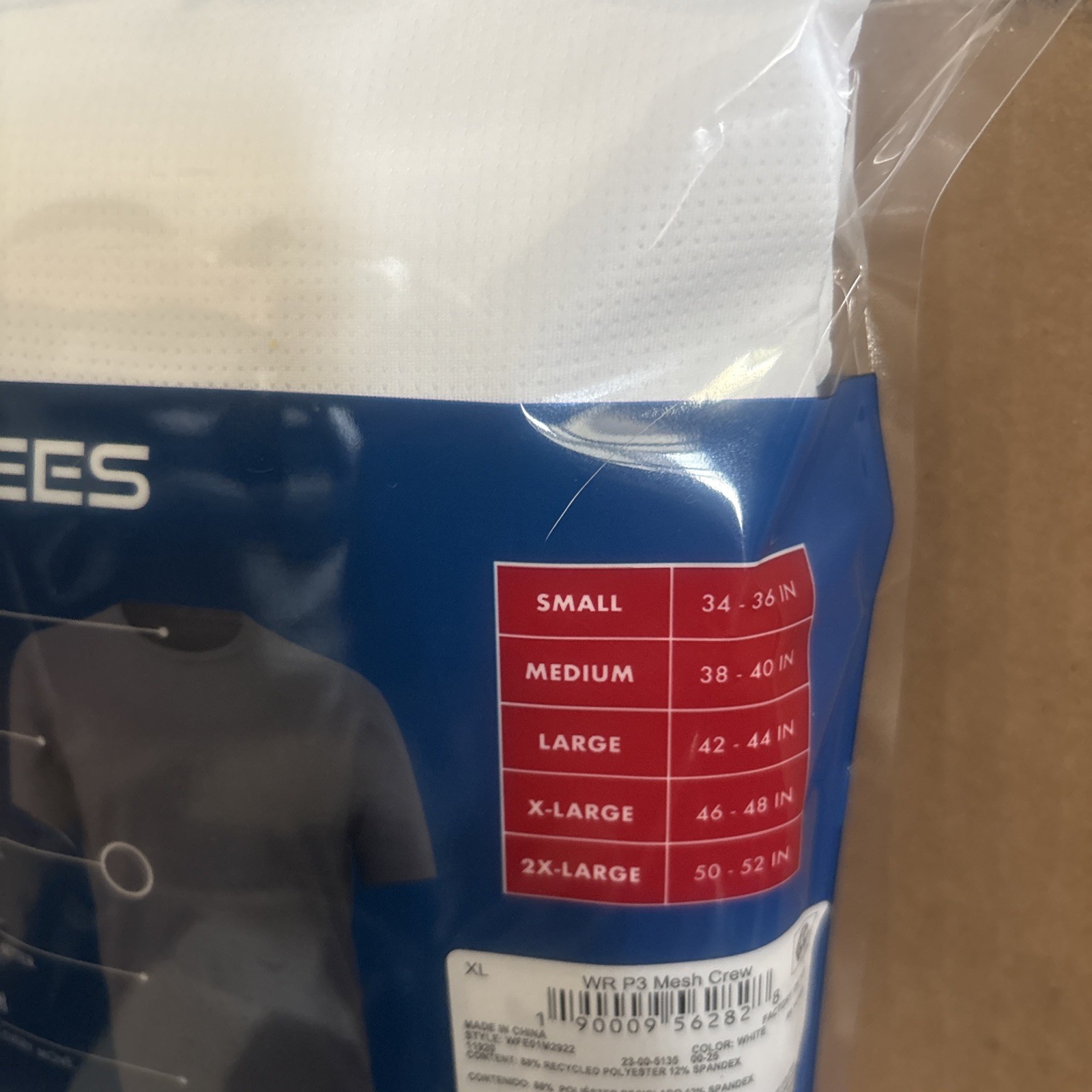 Wrangler Men’s Size XL White 3-pack Performance Mesh Tees