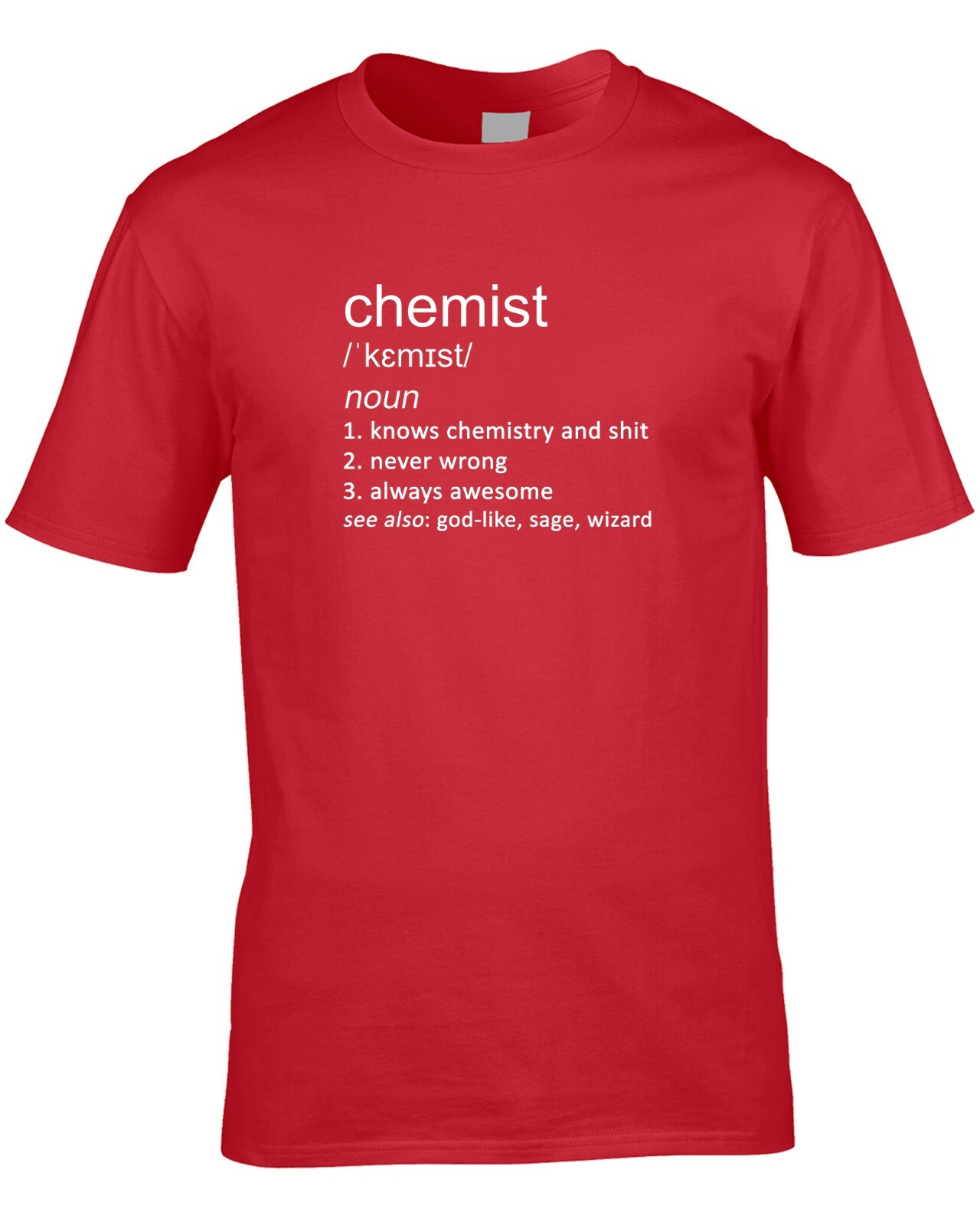 Chemist Joke Definition Mens T-Shirt Gift Chemistry Science Teacher Scientist