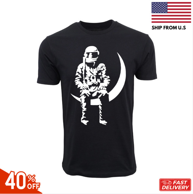 MENS ANGELS AND AIRWAVES TO THE MOON T SHIRT BLACK REPRINT SALE 40% OFF TRENDY !