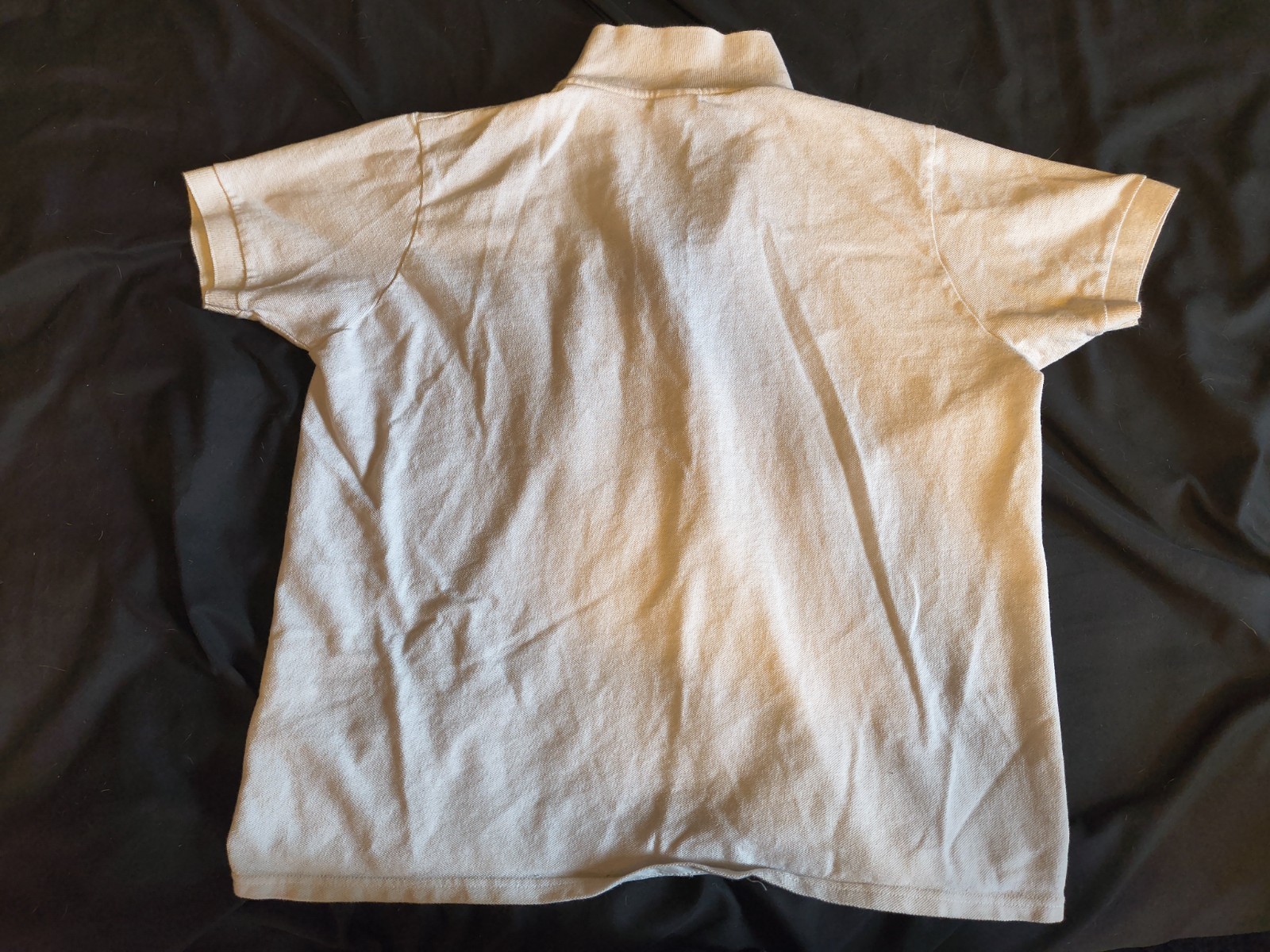 White Gildan Ultra Cotton Button Neck T-Shirt [Large]
