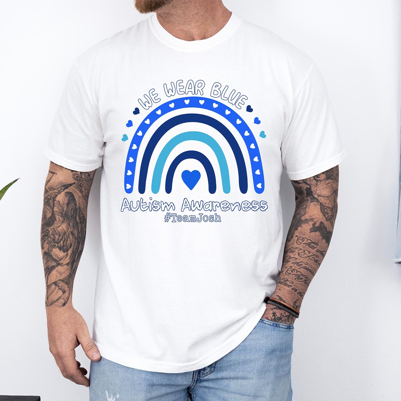 Personalized Autism Awareness Shirt We Wear Blue Custom Team Name Gift Tee
