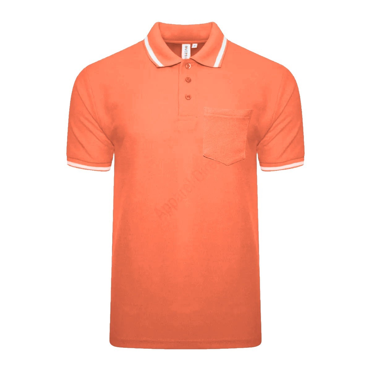 Men’s Polo Short Sleeve Pique Plain Single Tipping Chest Pocket Casual Tee Top