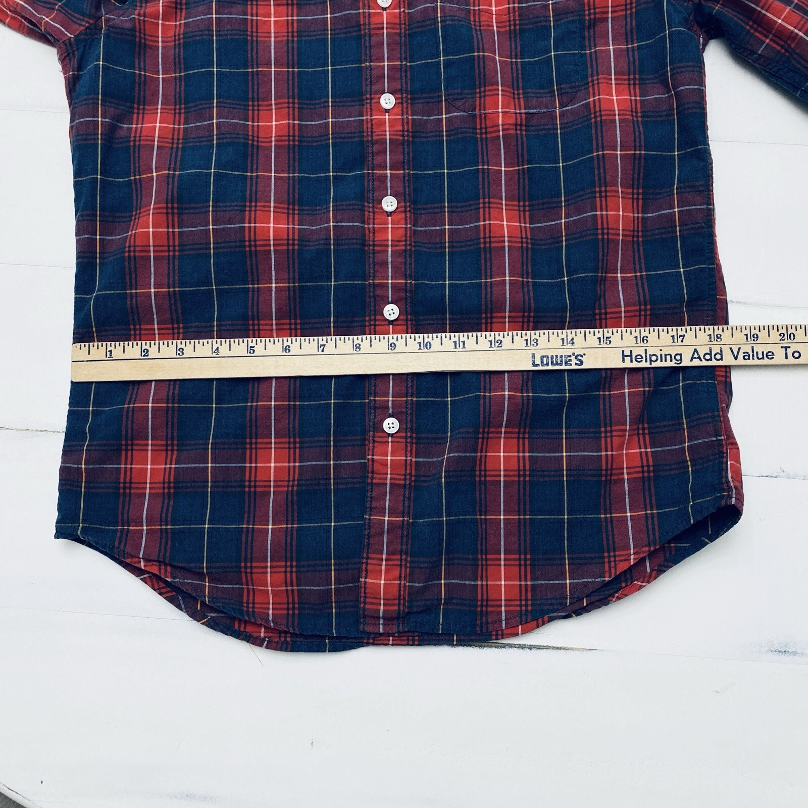 American Eagle Shirt Red Blue Plaid Classic Fit Men Small 100% Cotton Americana
