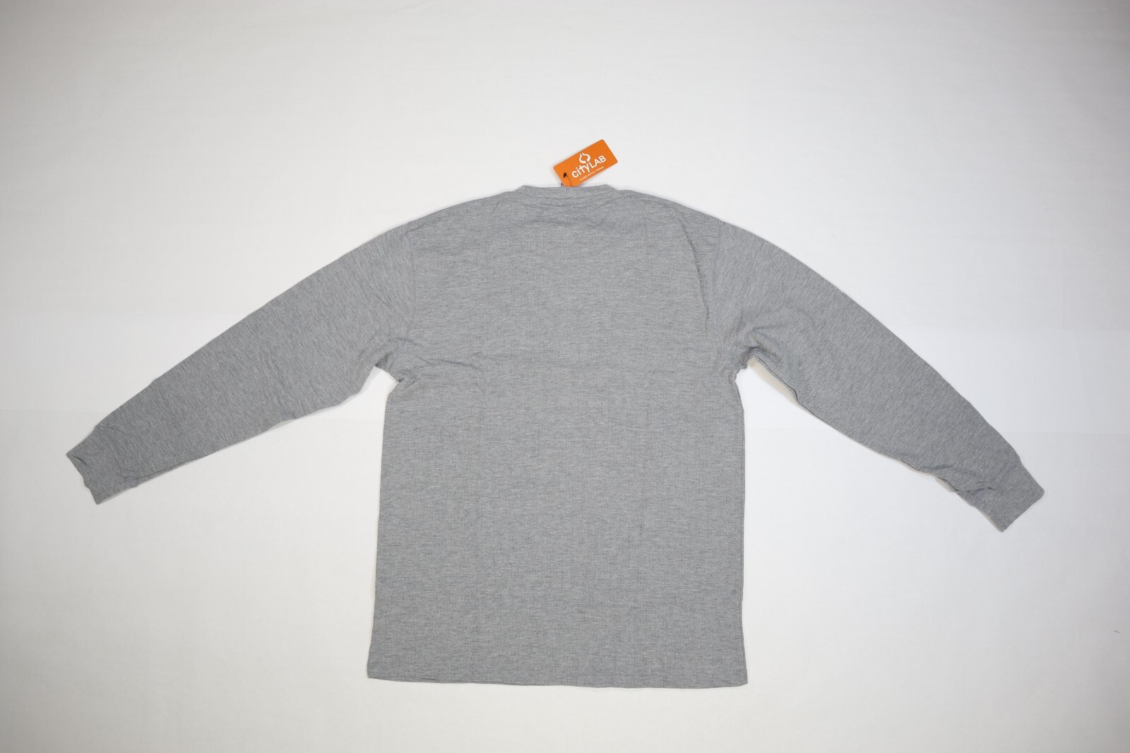City Lab Classic Waffle Thermal Long Sleeve Heather Gray Shirt Mens XL