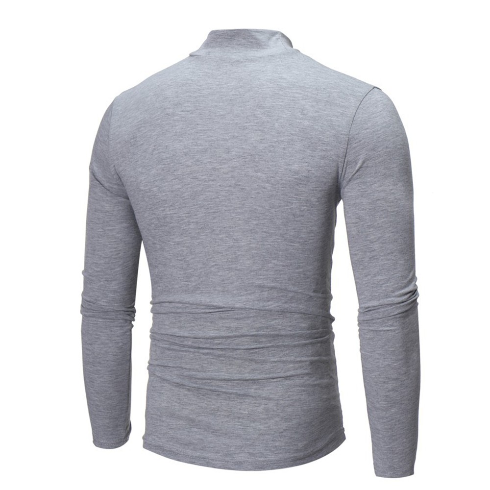 Mens High Neck Long Sleeve Polo T-Shirt Tops Winter Baselayer Turtle Neck Jumper