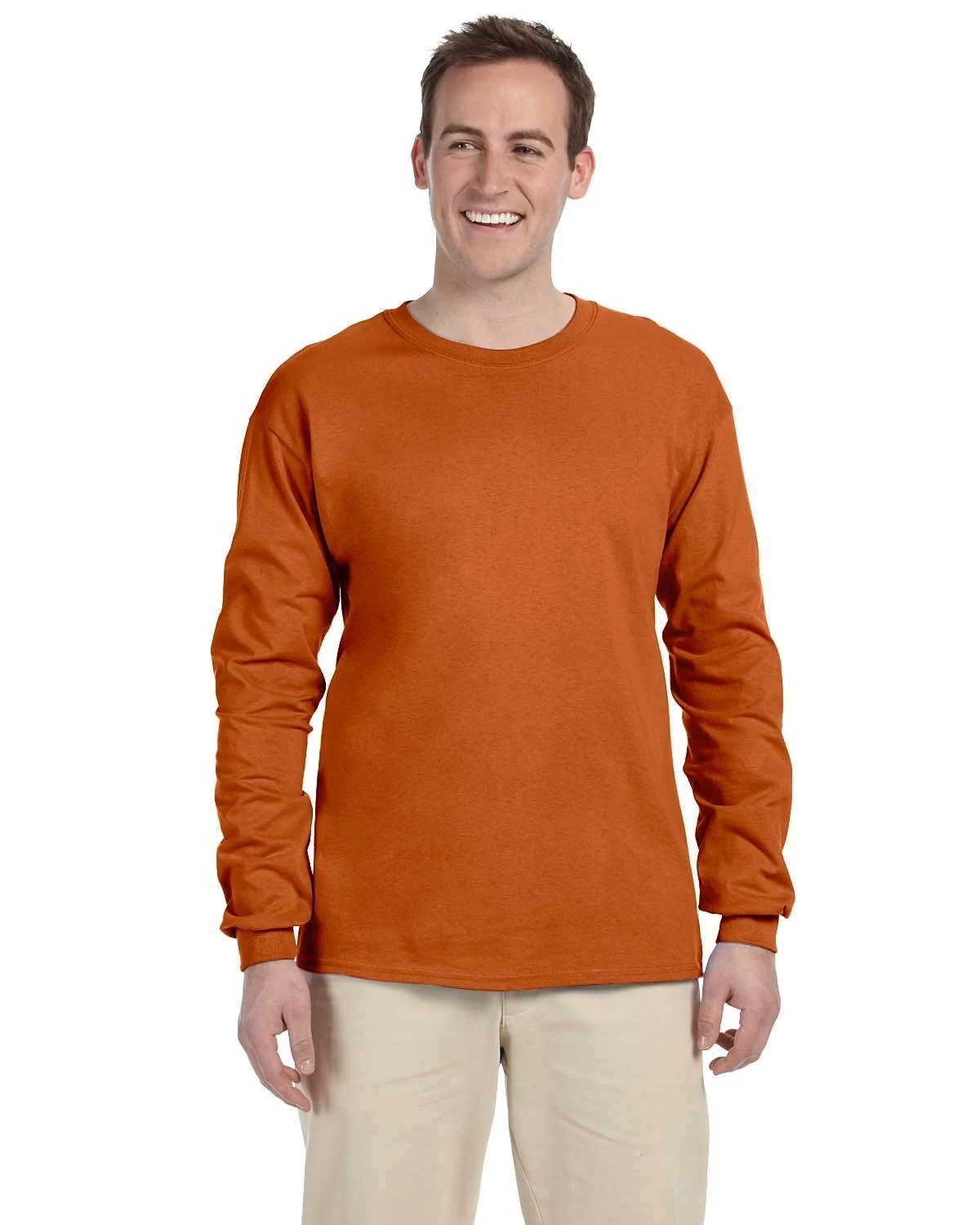 Gildan G240 Men’s Ultra Preshrunk Cotton Crew Neck Long Sleeve Tee Top T-Shirt