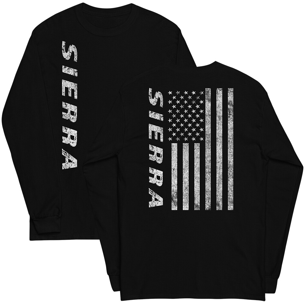 GMC Sierra Shirt, Diese Truck Apparel, Duramax American Flag Long Sleeve T-Shirt