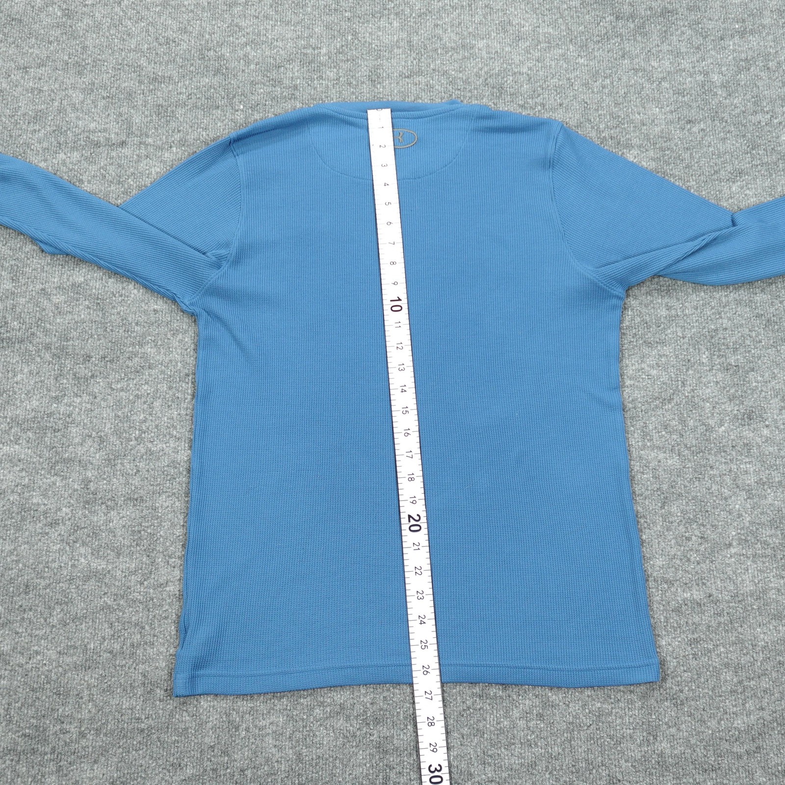 Under Armour Shirt Mens Medium Blue Long Sleeve Thermal Crew Neck Waffle Knit