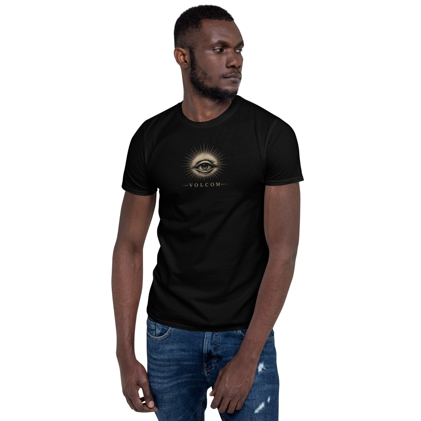 Volcom Opening Third Eyes T Shirt Gothic Vintage Eye Graphic Black Tee