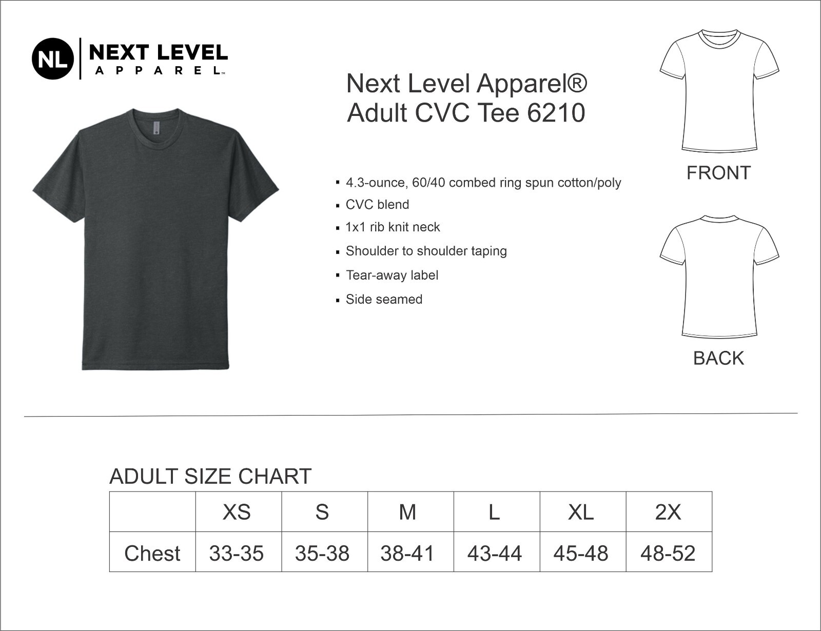 Next Level Apparel® Adult CVC Tee 6210