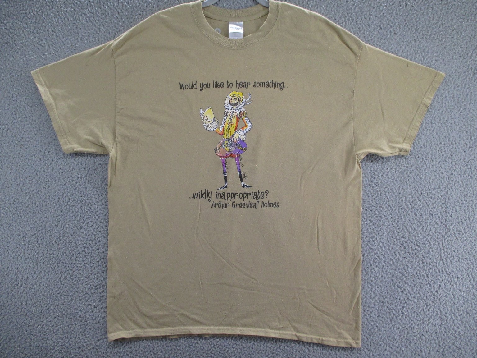Arthur Greenleaf Holmes Shirt Mens XL Renfaire Comedy Graphic Print Novelty Tee