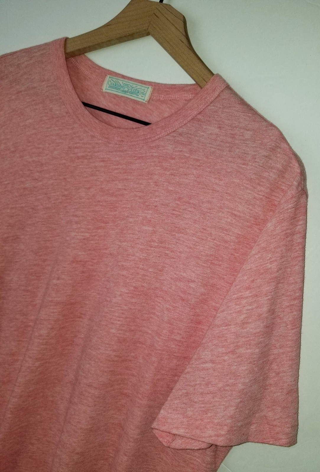 FAHERTY Brand T-Shirt Chambray Tees Heathered Pink Cotton Modal Crewneck NEW Lg