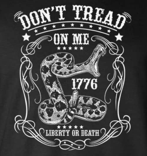 Don’t Tread on Me Snake Liberty or Death 1776 T-Shirt Pro Gun 2nd Amendment USA