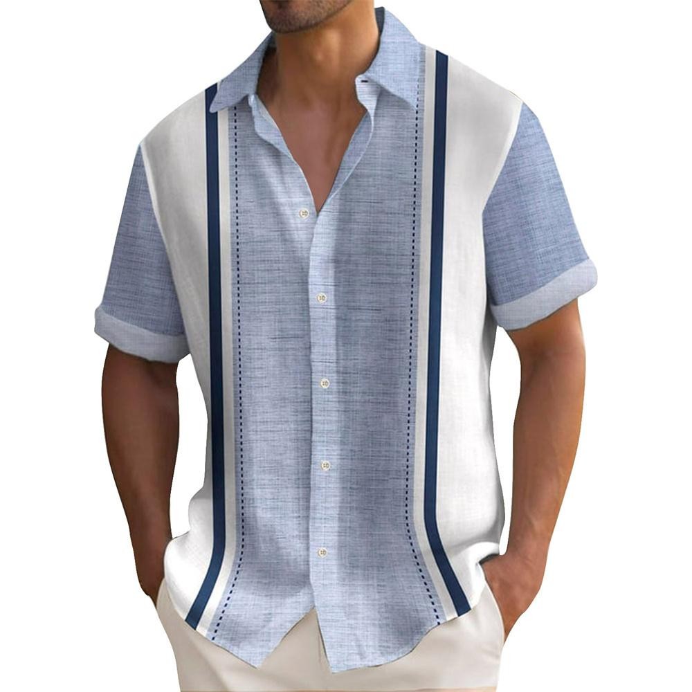 Men’s Casual Short Sleeve Guayabera Cuban Beach Wedding Button-up Dress Shirt
