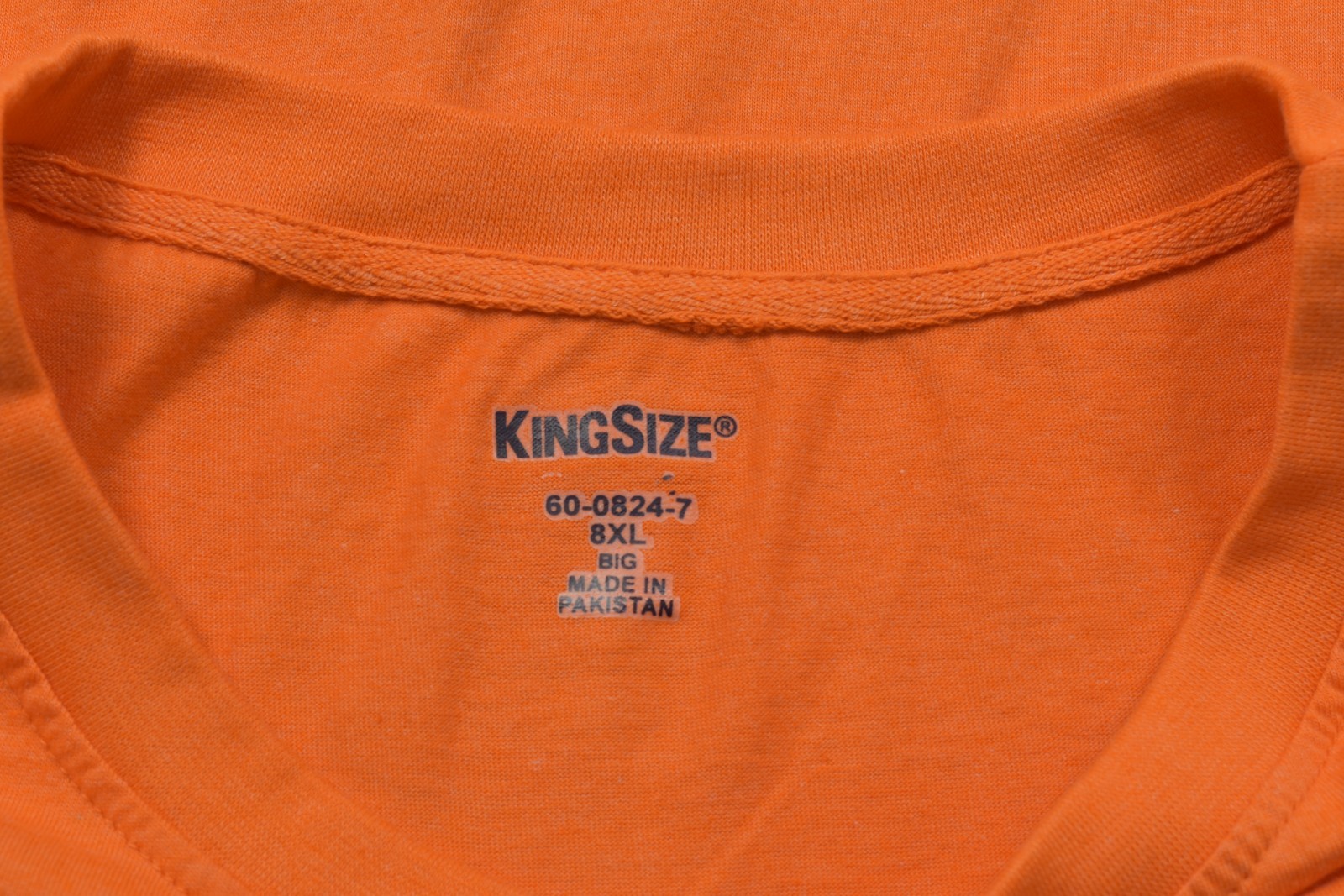 KINGSIZE Men’s 8XL Big Orange Crew Neck Short Sleeve T-Shirt Cotton Blend Solid