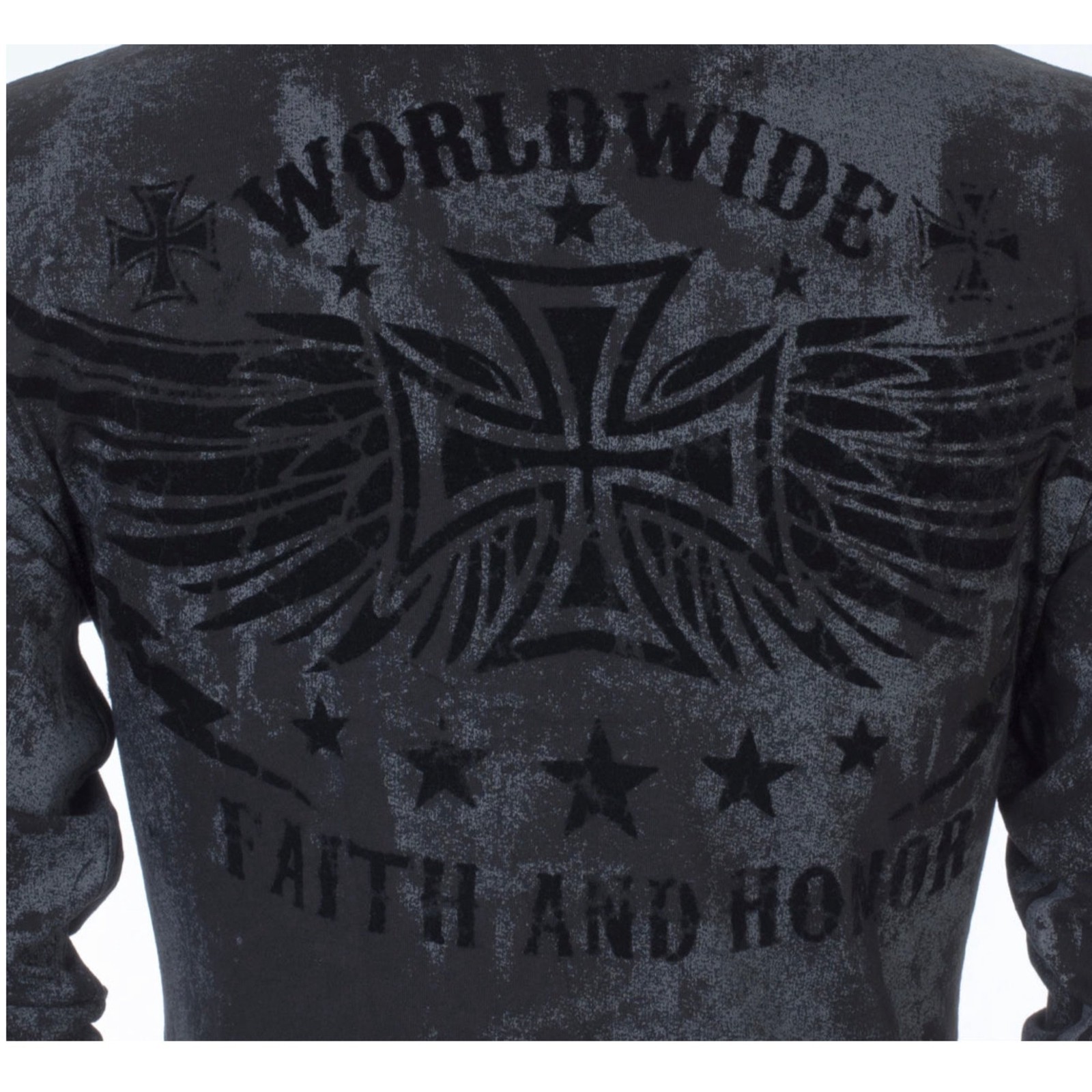 Archaic Affliction Men’s Men’s Thermal shirt BLACK TIDE Black Biker S-3XL